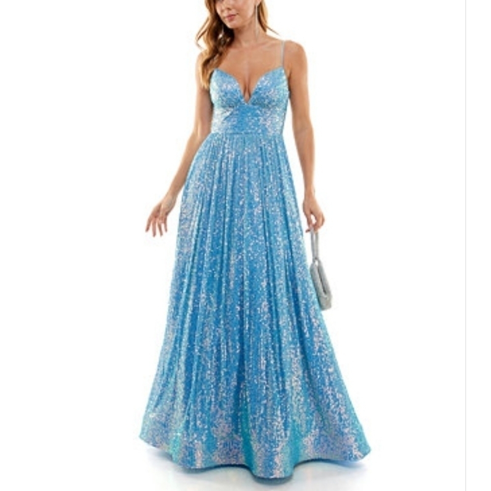 B Darlin Juniors Iridescent Sequined Dress